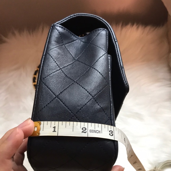 Chanel Vintage Single Flap bag Navy lambskin - Picture 15 of 15